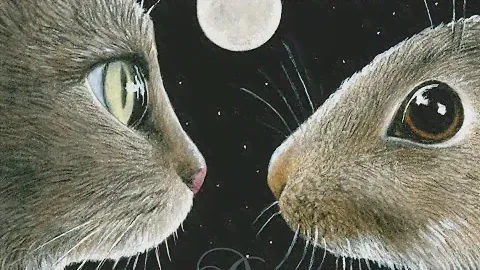 Лесной кот разгоняет толпу зайцев. Или догонит? Мотовездеход