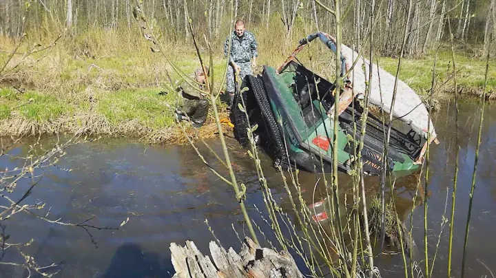 Утопили вездеход Тингер (Tinger). Часть 1: не суйся в воду не зная броду