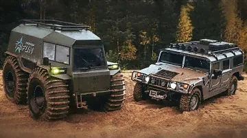 Вездеход Тайфун vs Hummer H1 | Russia vs USA | Тест-Драйв на #бездорожье |  Болотоход и Оффроуд |16+